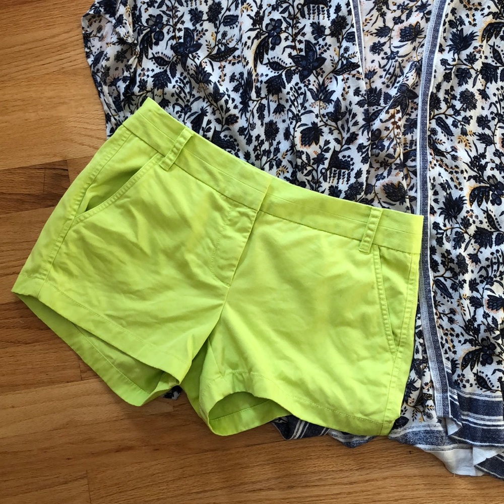 {J. Crew} Lime green chino shorts, 4